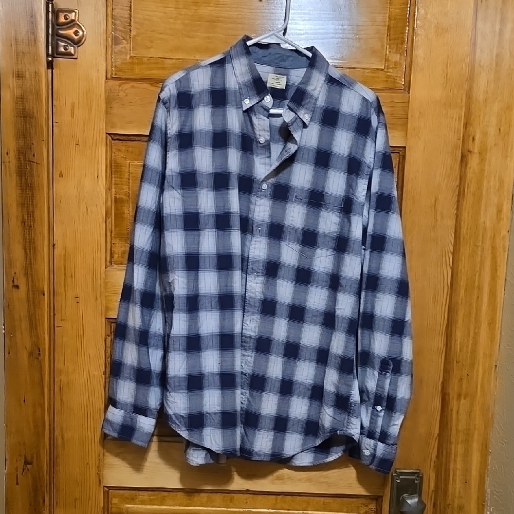 J. Crew Blue & White  Long Sleeve Button Down Shirt L
